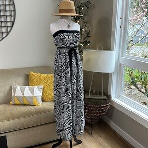 Retro strapless empire waist column dress SZ S